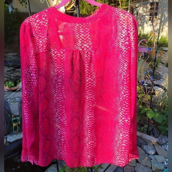 Snake Print Pink Blouse - Picture 6 of 10